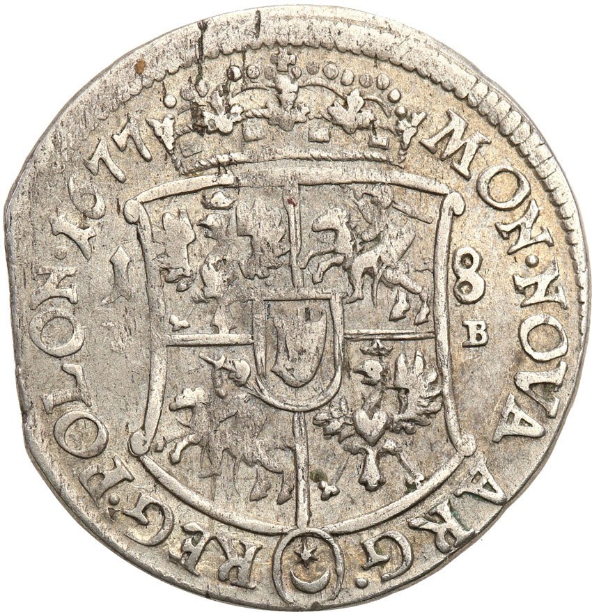 Jan III Sobieski. Ort (18 groszy) 1677, Bydgoszcz